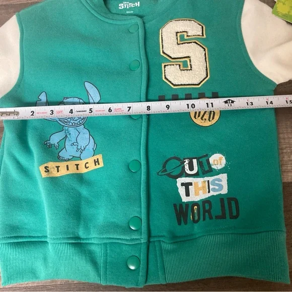 Disney Stitch Kids Toldder Jacket Green/White Sz XS - Picture 11 of 14